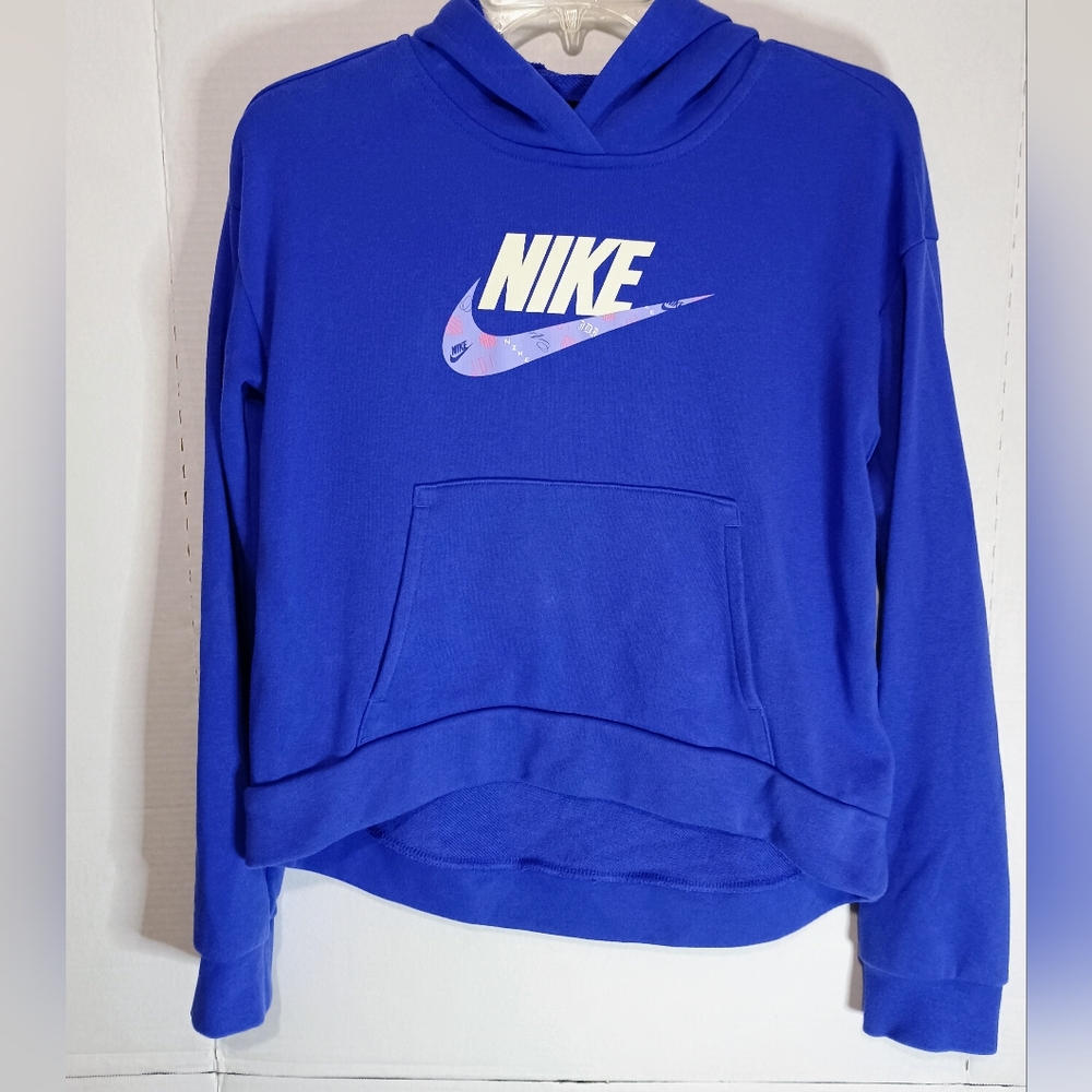 Nike Blue Women's Hoodie with Iconic Swoosh Size XL